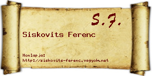 Siskovits Ferenc névjegykártya