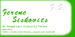 ferenc siskovits business card